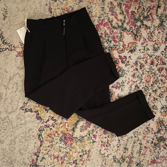 NWT Aritzia Wilfred Dashwood Pant - Black Crepette High-waisted pleated trousers - Picture 15 of 16